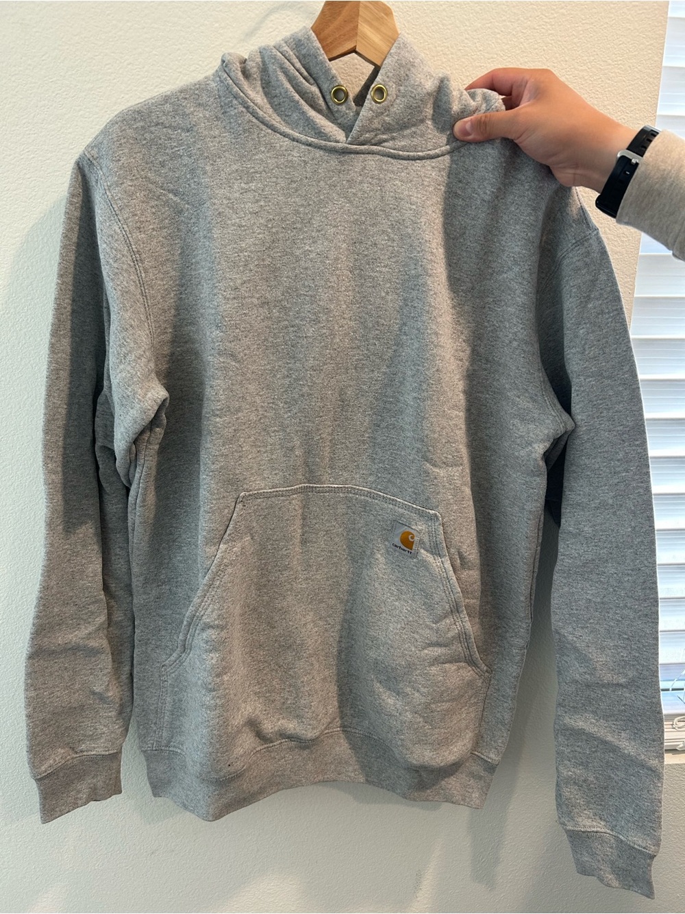 Carhartt Men's Light Gray Pullover Hooded Sweatshirt